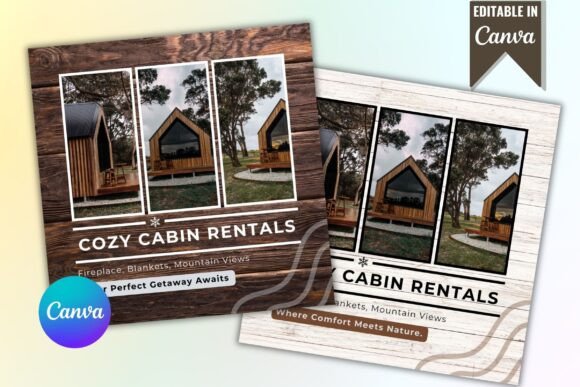 Download Cabin Rental Instagram Post Template - Rent Collection