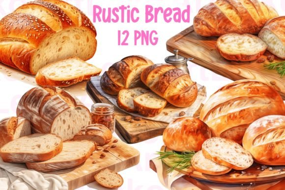 Download Rustic Bread Watercolor Clipart - Bread Collection