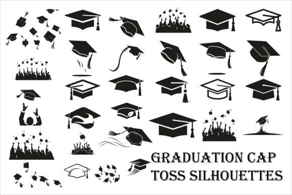 Download Academic Graduation Cap Toss Silhouette - Academic Collection