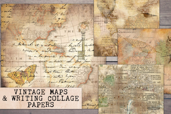 Download Maps and Old Writing Collage Papers - Map Collection