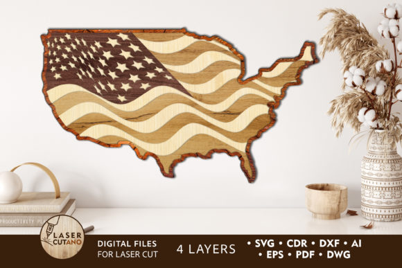 Download 3D USA Map 4th of July Cut Files - Premium Resources
