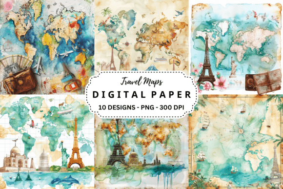Download Watercolor Travel Maps Background - Map Collection