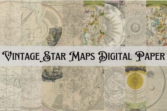 Download Vintage Star Maps Digital Paper - Map Collection