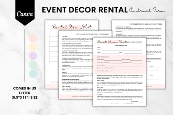 Download Event Decor Rental Contract Form 1 - Rent Collection