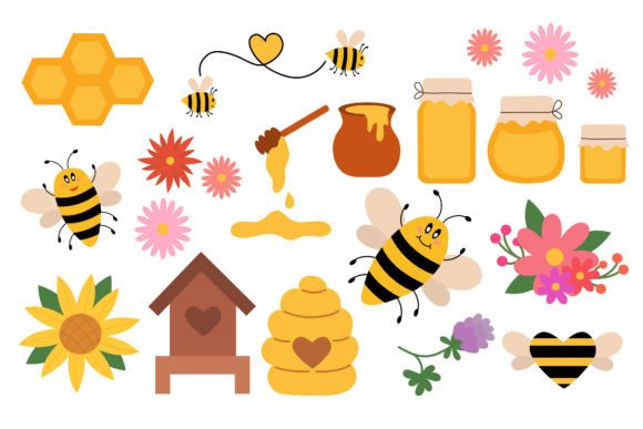 Download Honey Set Elements. Beekeeping Industry. - Element Collection