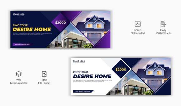 Download Real Estate Rent Sale Facebook Cover - Premium Resources