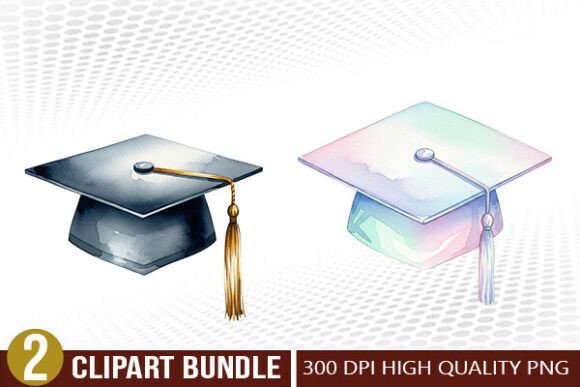 Download Academic Graduation Cap Clipart Bundle - Academic Collection