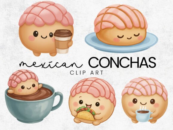 Download Kawaii Conchas Mexican Bread Clipart PNG - Premium Resources