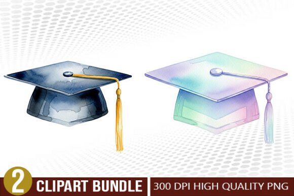 Download Academic Graduation Cap Clipart Bundle - Academic Collection
