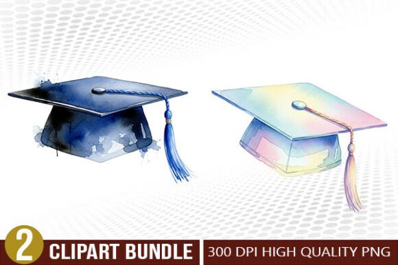 Download Academic Graduation Cap Clipart Bundle - Academic Collection